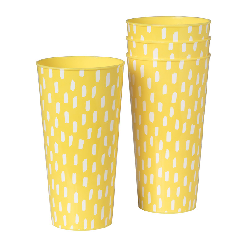 Beker stippen - diverse kleuren - 400 ml - set van 4