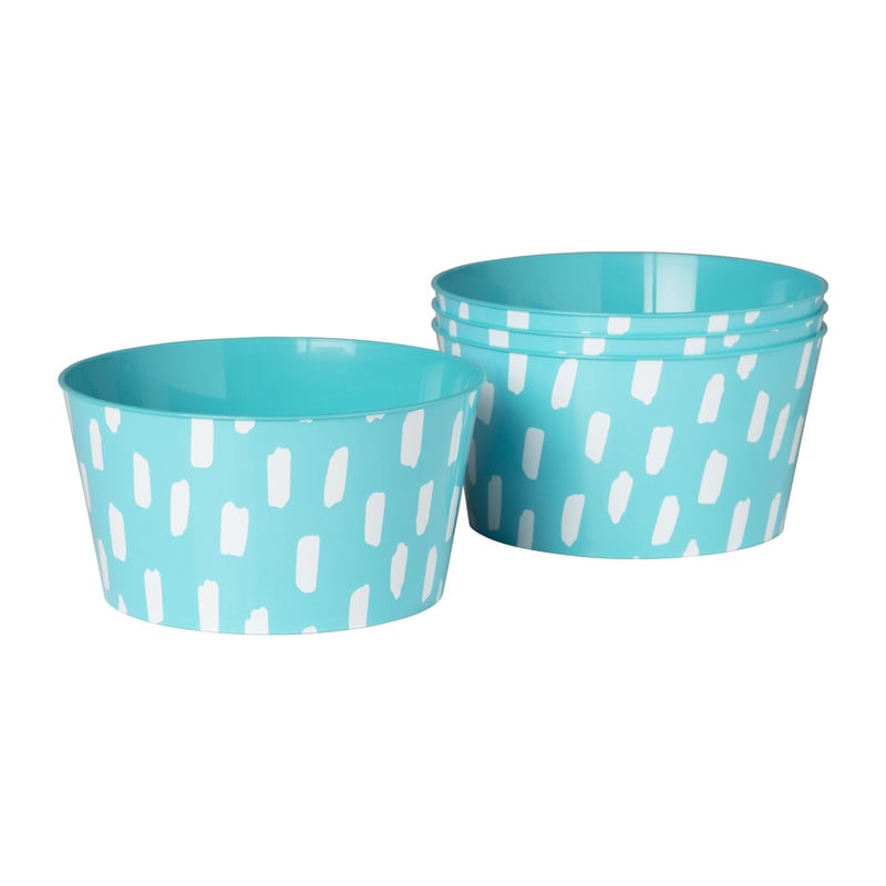 Schaaltje stippen - diverse kleuren - ø14x10 cm - set van 4
