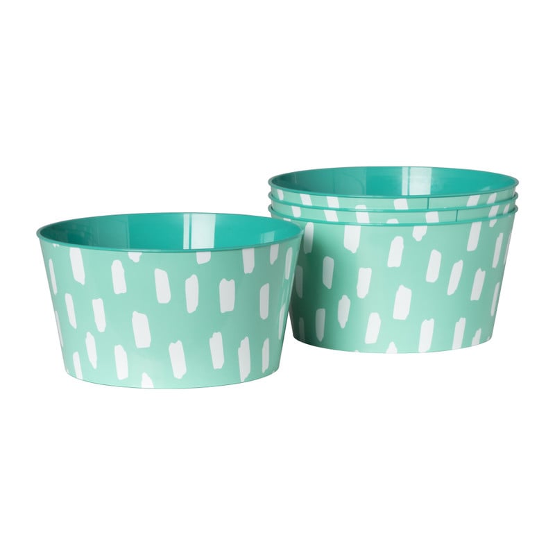 Schaaltje stippen - diverse kleuren - ø14x10 cm - set van 4