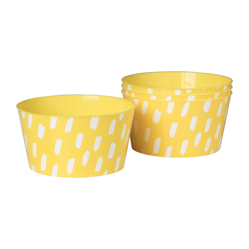 Schaaltje stippen - diverse kleuren - ø14x10 cm - set van 4