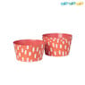Schaaltje stippen - diverse kleuren - ø14x10 cm - set van 4