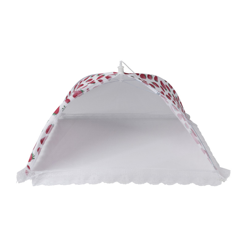 Foodcover aardbei - rood/wit - 45x45 cm