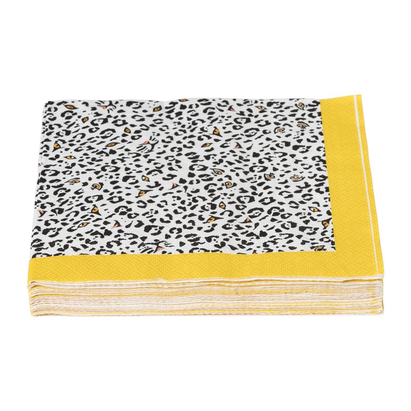 Servetten luipaard - set van 20 - 33x33 cm