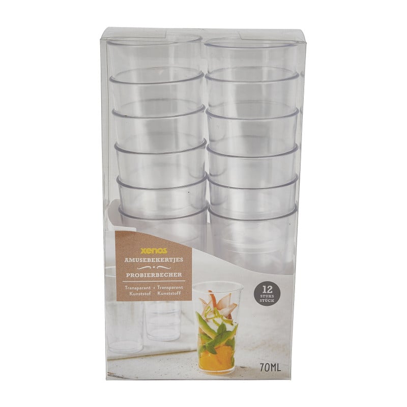 Amuse bekertjes - 70 ml - transparant- set van 12