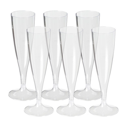 stromen Ambassade prachtig Champagneglas kunststof - 100 ml - set van 6 | Xenos