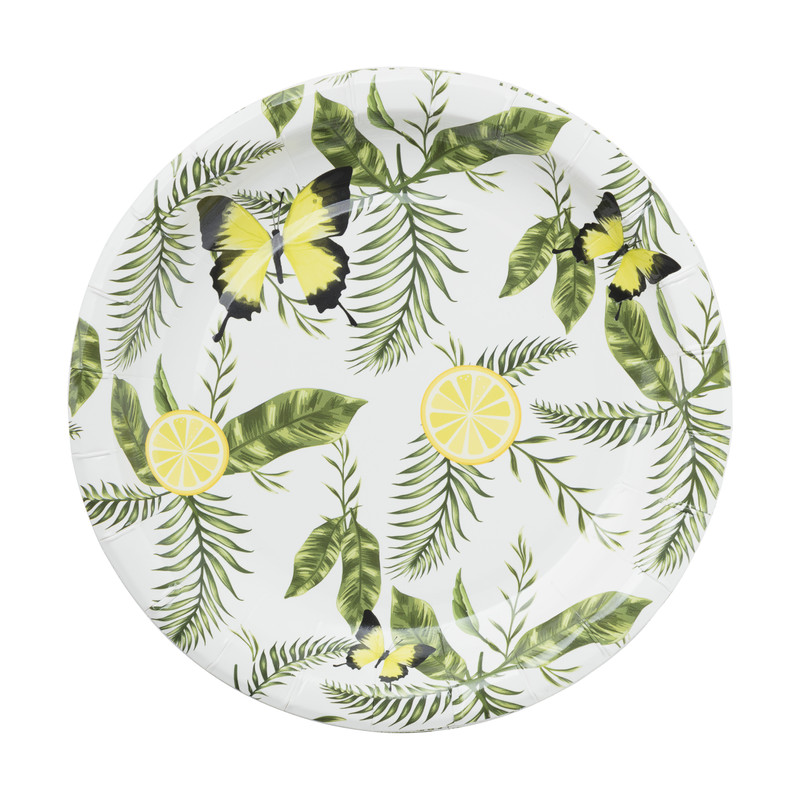 Wegwerpbordjes klein orchidee - set van 8