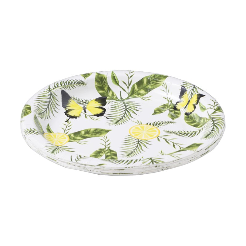 Wegwerpbordjes klein orchidee - set van 8