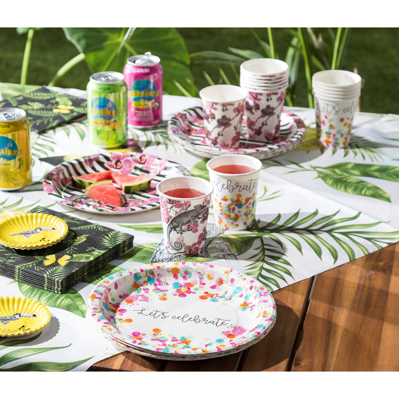 Wegwerpbordjes  groot orchidee - set van 8