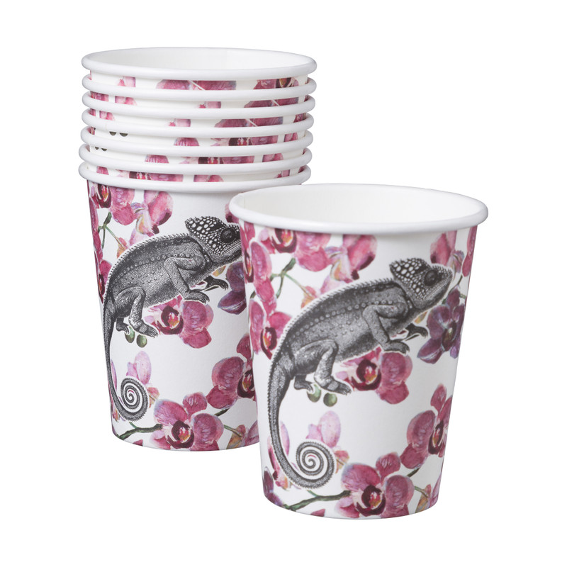 Wegwerpbekers  orchidee kameleon - set van 8