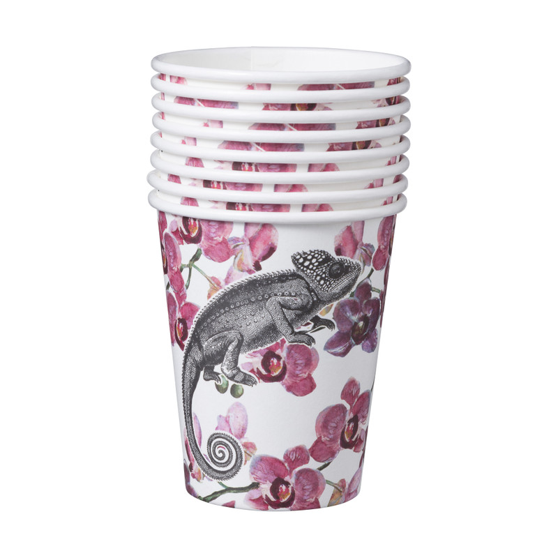Wegwerpbekers  orchidee kameleon - set van 8