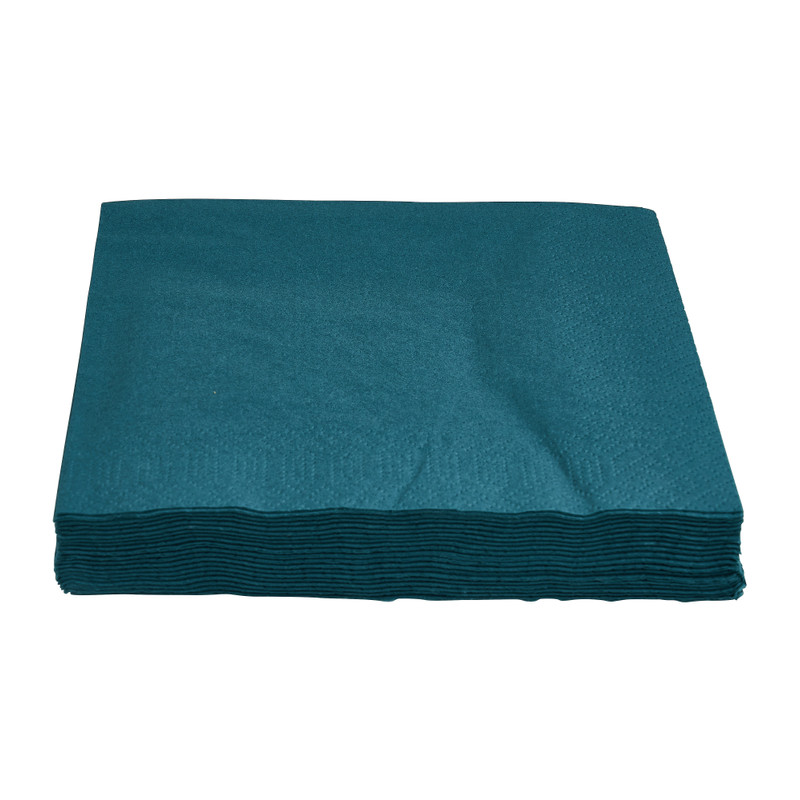 Servette ocean teal - set van 20 - 16,5x16,5 cm 