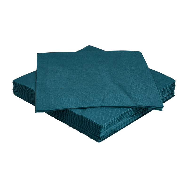 Servette ocean teal - set van 20 - 16,5x16,5 cm 