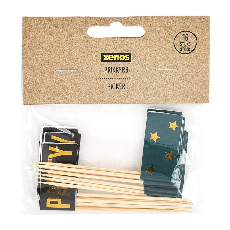 Prikkers party  - groen/zwart - 16 stuks