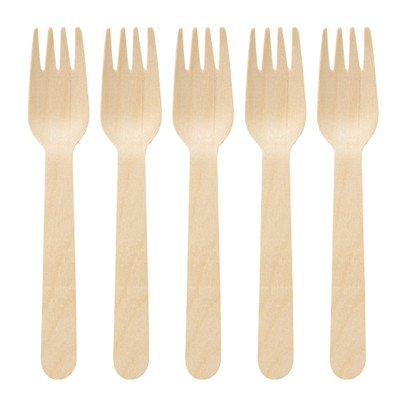 Houten vorken - set van 20