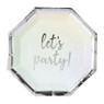 Bordjes Let's party! - ⌀19 cm - set van 8
