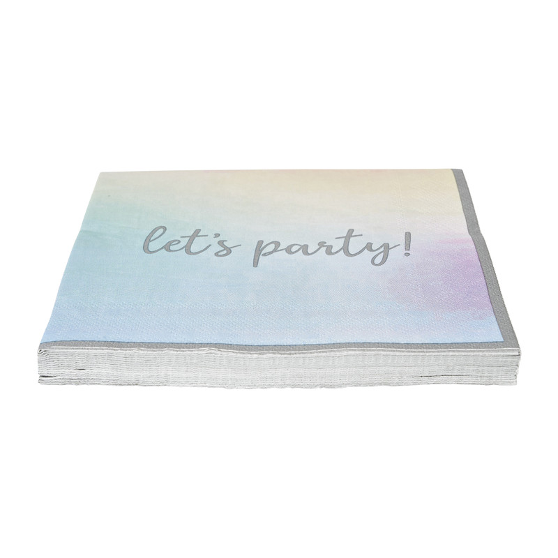 Servetten Let's party! - 16.5x16.5 cm - set van 16