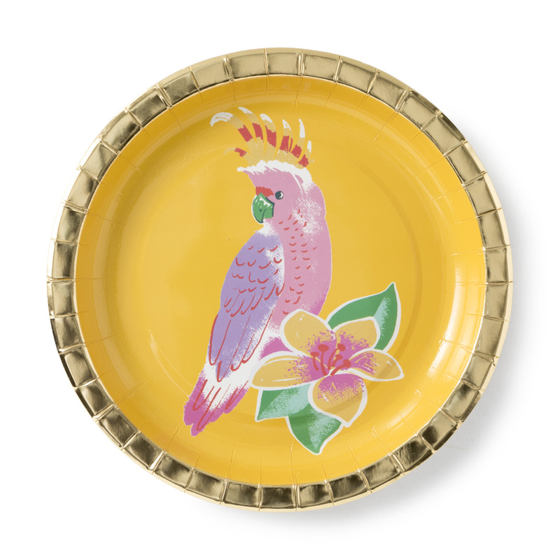 Bord kaketoe - ⌀23 cm - set van 8