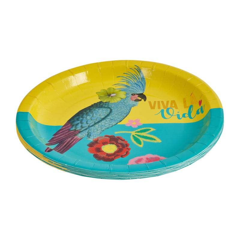 Bordjes kaketoe - ⌀23 cm - set van 8