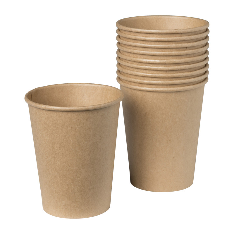 Bekers kraftpapier - bruin - set van 10 