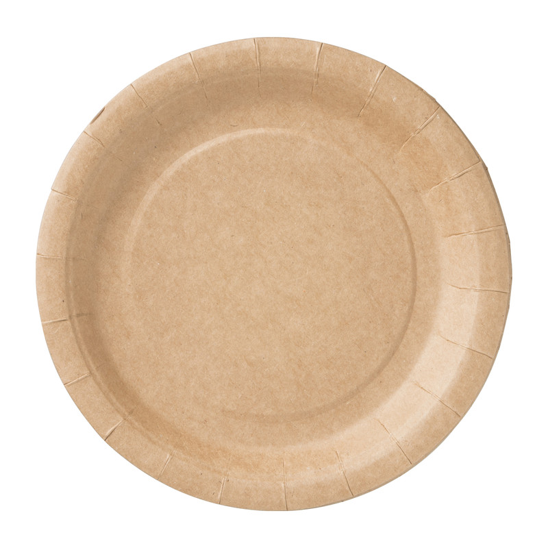 Papieren bordjes kraft - ⌀22.5 cm - set van 10