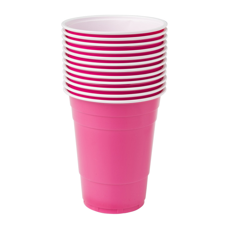 Partycup roze - 530 ml - 12 stuks