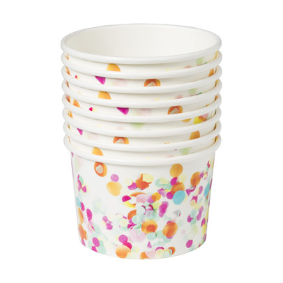 Papieren snackbakjes - confetti -  set van 8