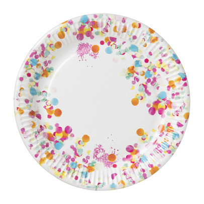 Bord Confetti - set van 8 - ø23 cm