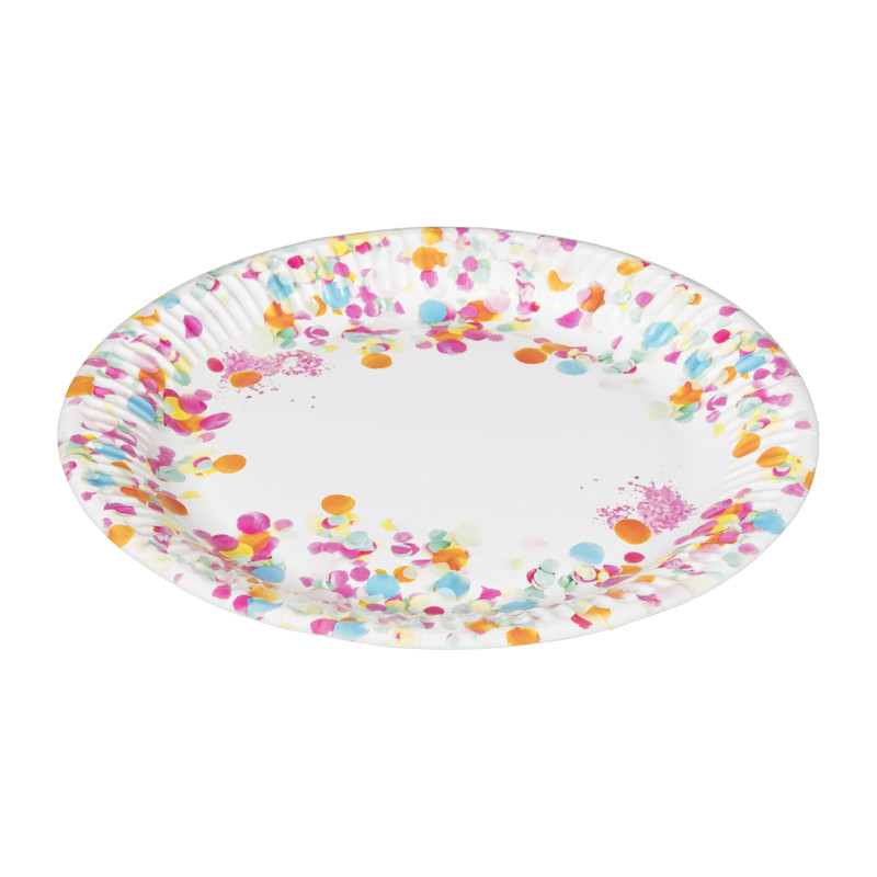 Bord Confetti - set van 8 - ø23 cm