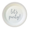 Bord Let's Party - set van 8 - ø23 cm