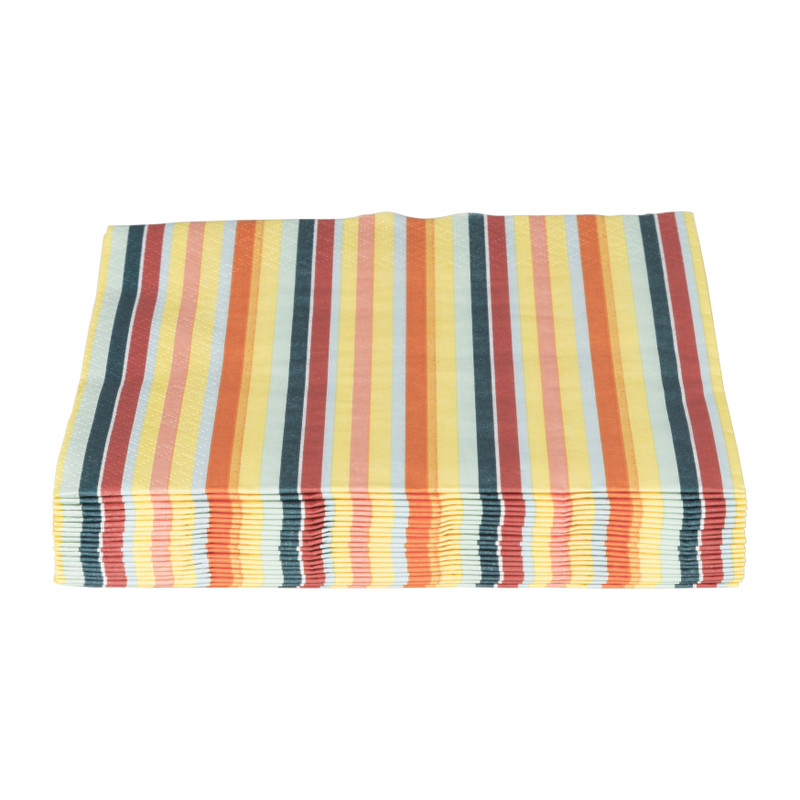 Servetten gestreept - multikleur - set van 20
