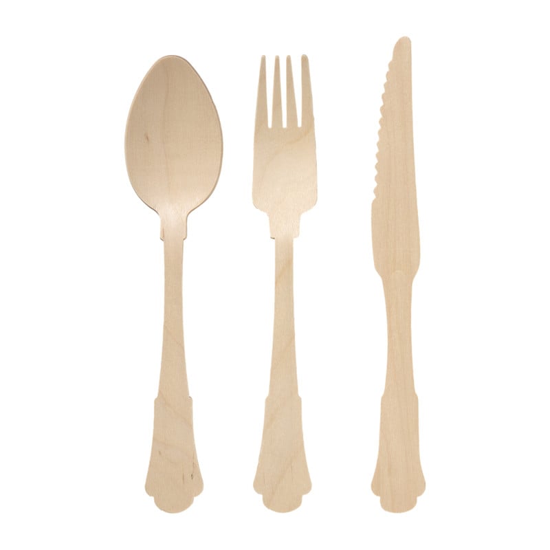 Houten bestek - set van 18