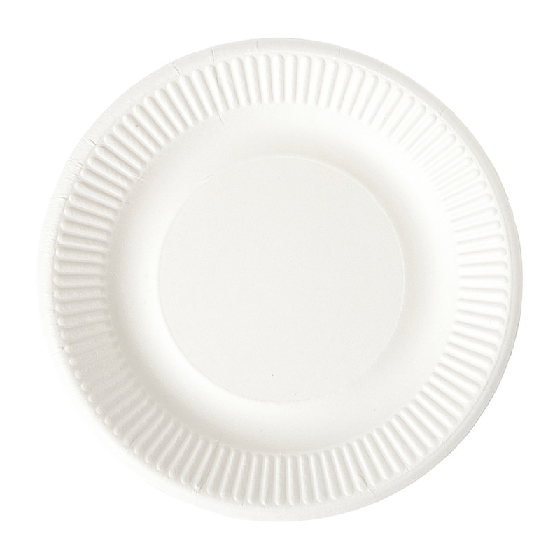 Bagasse bord - wit - ø18.5x2 cm