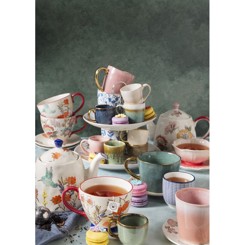 Mok bloemen en vogel - multikleur - 350 ml 