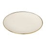 Gebaksbordje met gouden rand - beige - ø15 cm 