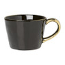 Mok met gouden oor - zwart - 300 ml