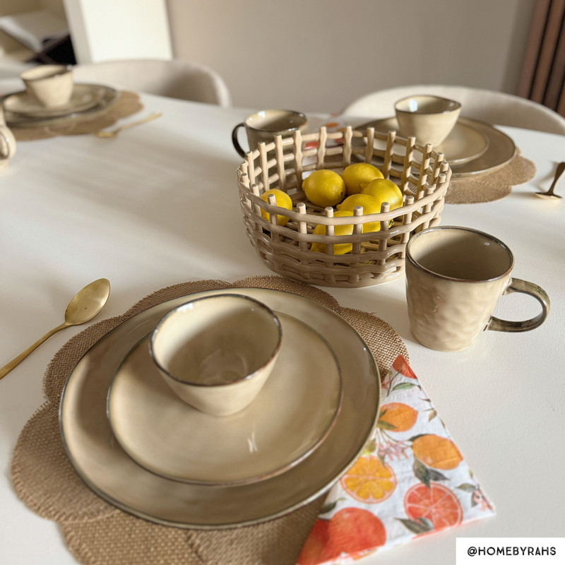 Gebaksbordje Toscane - beige - ø15.5 cm