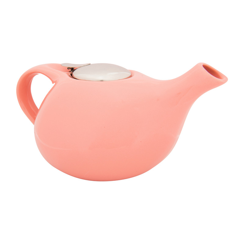 Theepot met filter - roze - 1,5 liter