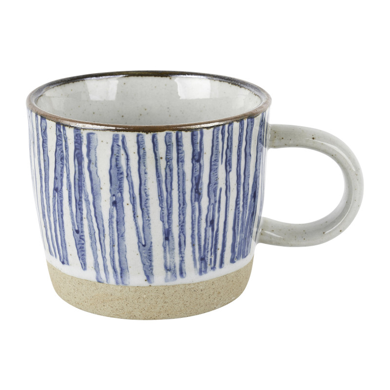 Mok strepen - blauw - 30 cl