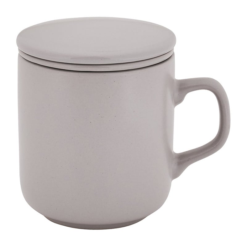 Theemok met filter en deksel - lichtgrijs - 26 cl