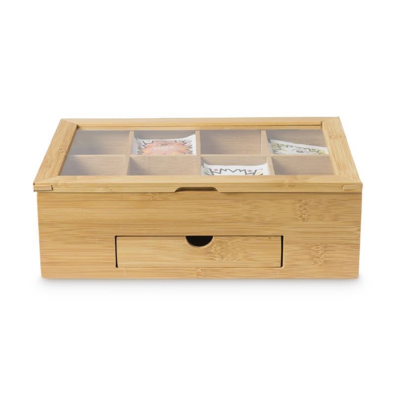 Theekist bamboe met 8 vakken - 30x20x10 cm