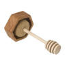 Honingpot met honinglepel - glas/bamboe - 9.6x9.9x5 cm