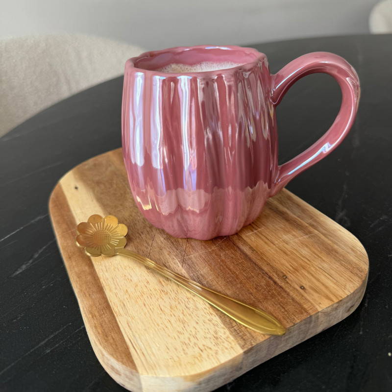 Theelepels bloem - goud - set van 4