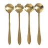 Theelepels bloem - goud - set van 4