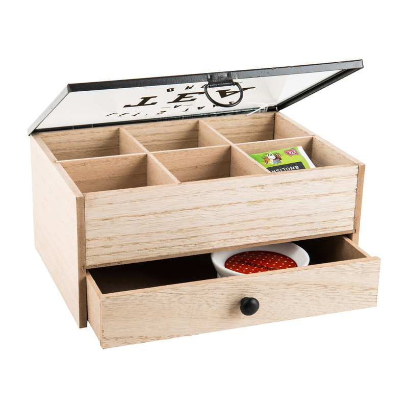 Theekistje glazen deksel