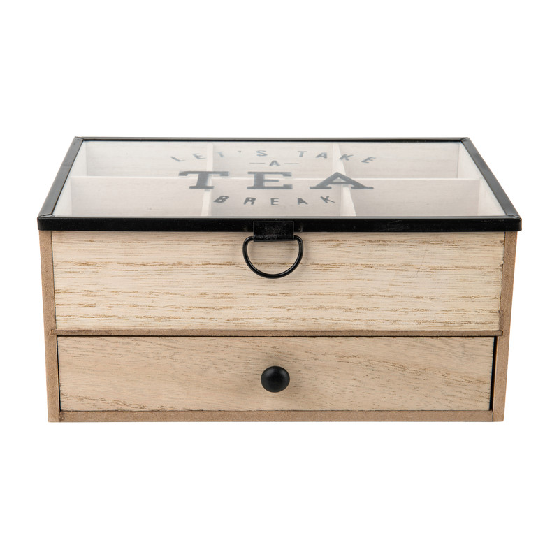 Theekistje glazen deksel