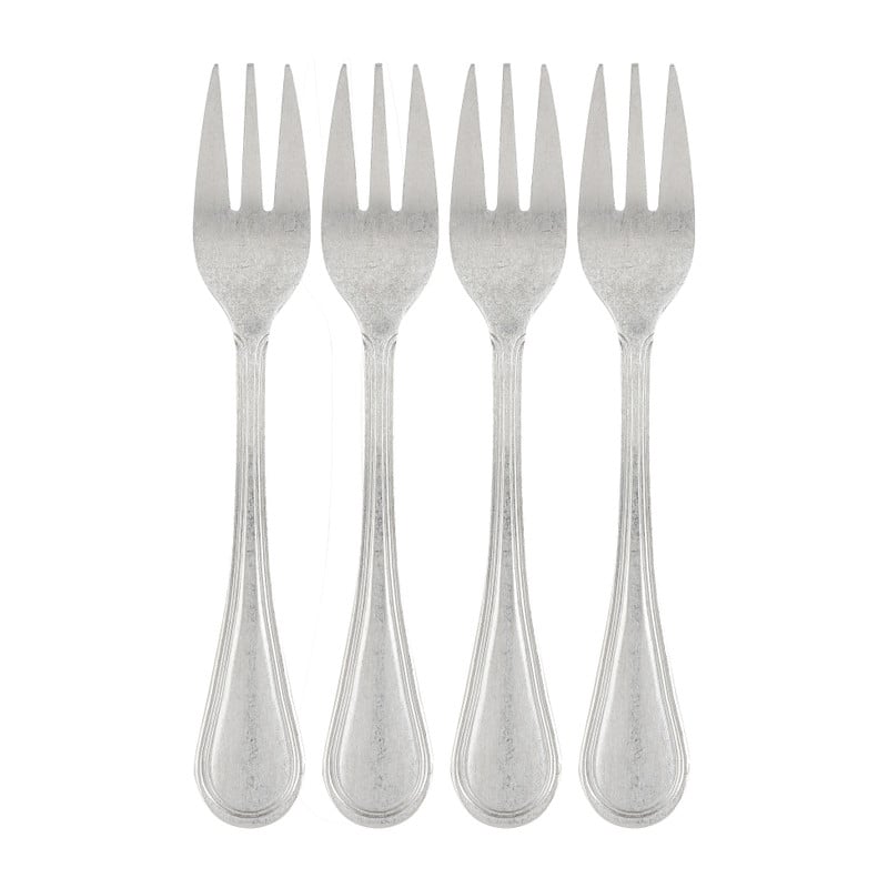 Excellent Houseware gebaksvorkjes - mat zilver - set van 4