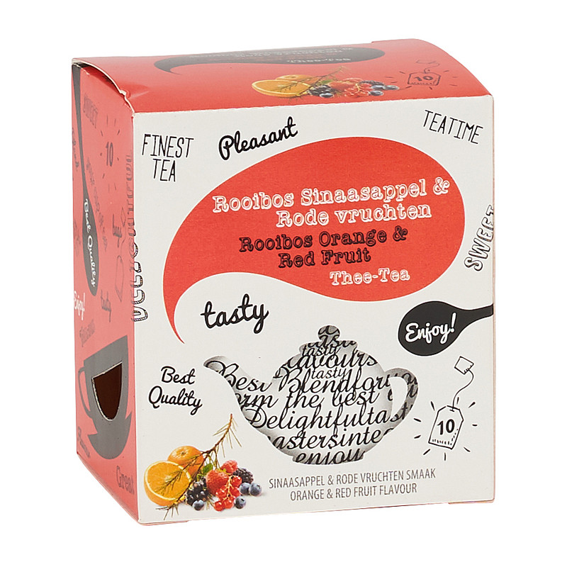 Thee rooibos sinaasappel en rode vruchten - 10 zakjes
