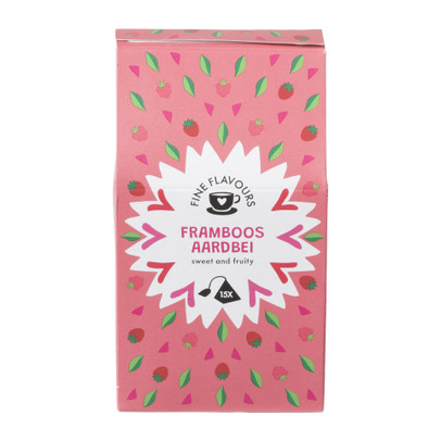 Fine flavours zwarte thee - aardbei - 15 piramide zakjes