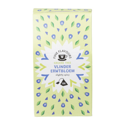 Fine flavours groene thee - vlindererwt - 15 piramide zakjes