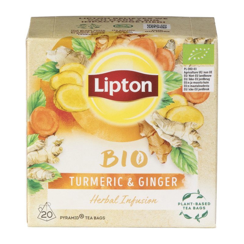 Lipton Bio kruidenthee gember en kurkuma - 20 theezakjes